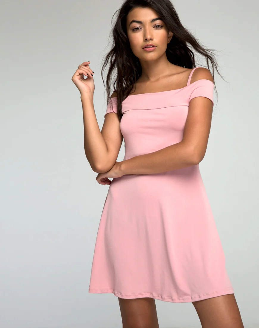 Widuri Skater Dress in Blush - Awmao
