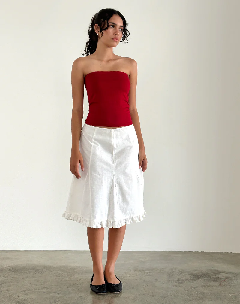 Shaelo Bandeau Top in Adrenaline Red - Awmao