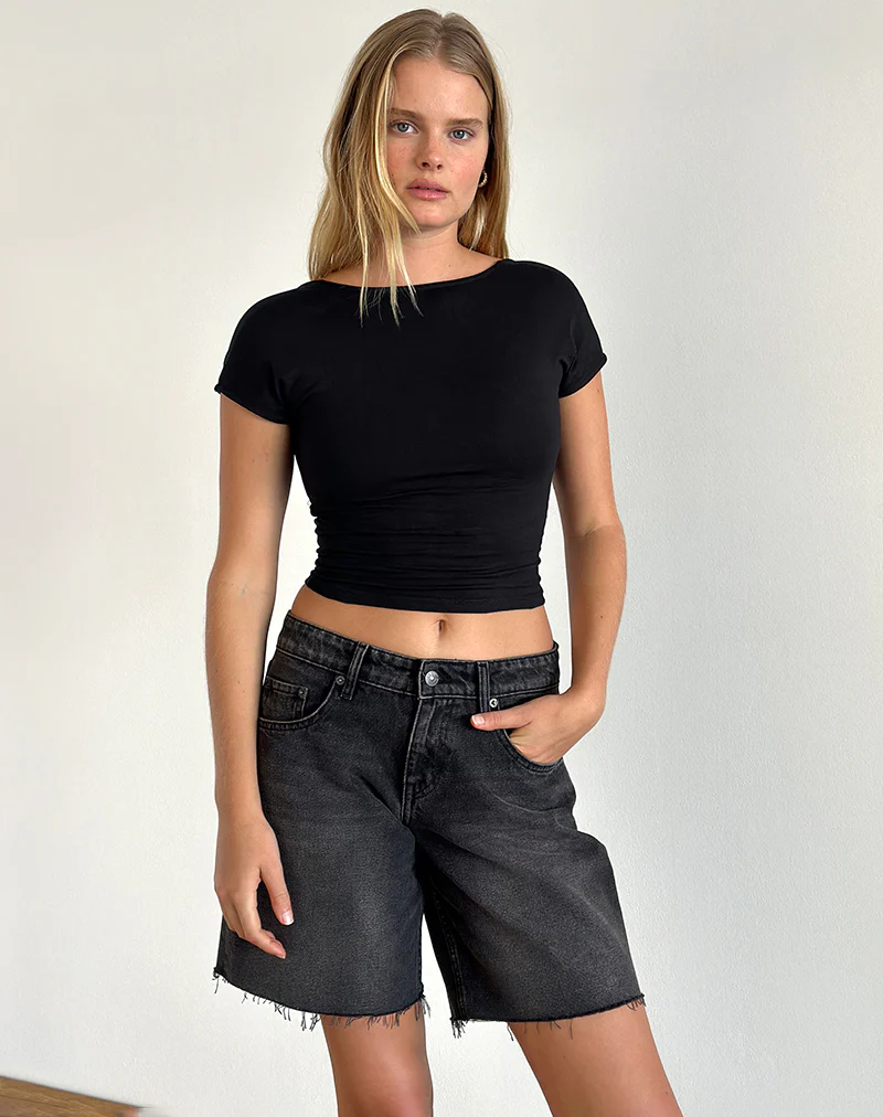 Sipang Tie Back Top in Black - Awmao