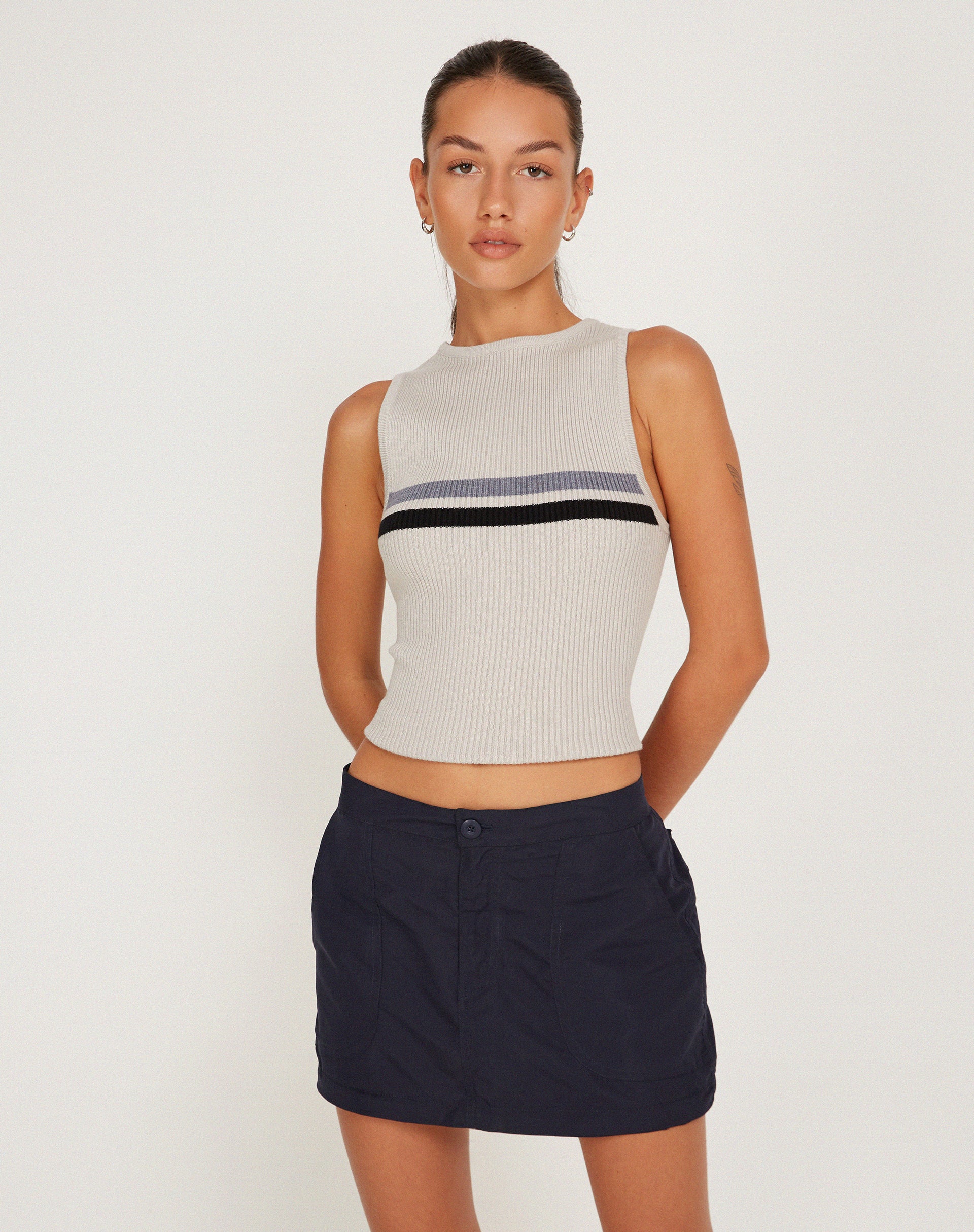Eudora Detachable Skirt in Navy - Awmao