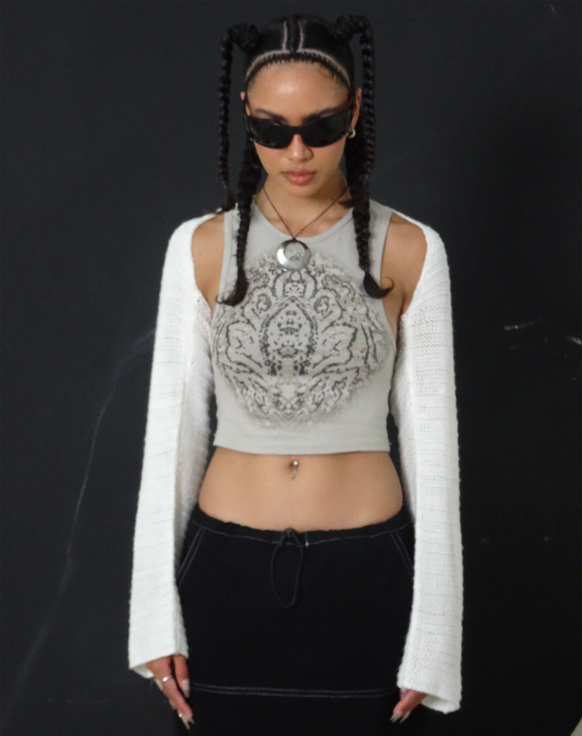 Vasque Crop Top in Sandstorm Grey - Awmao