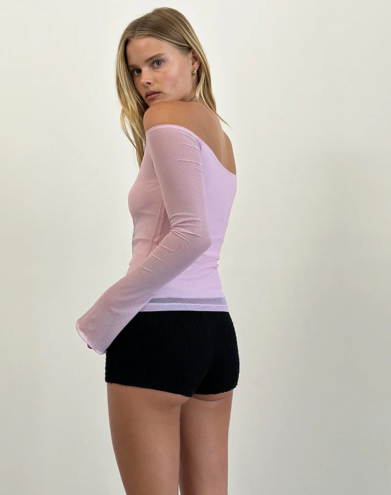 Lutana Top in Lumen Mesh Peach - Awmao