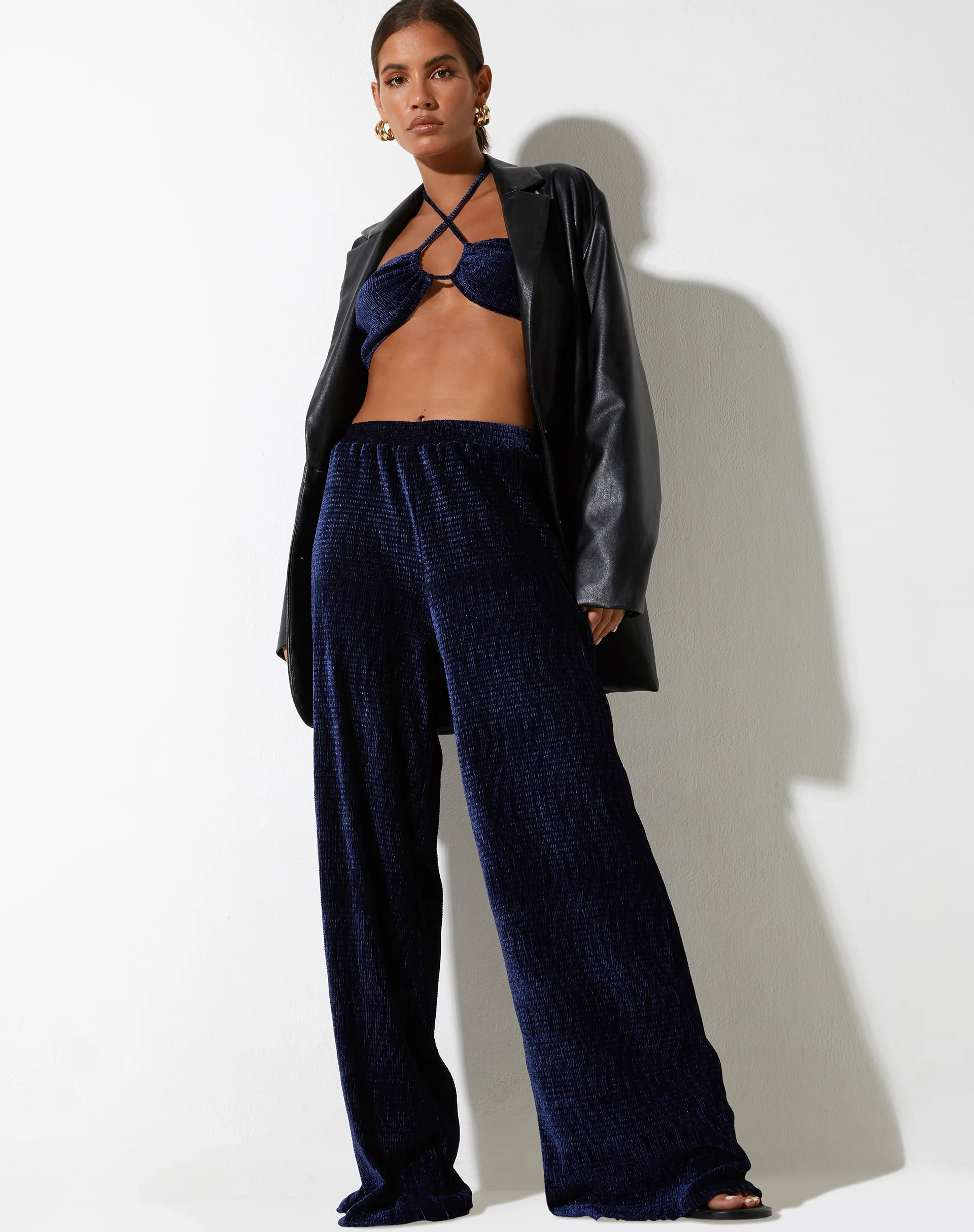 Obeli Trouser in Velvet Navy - Awmao