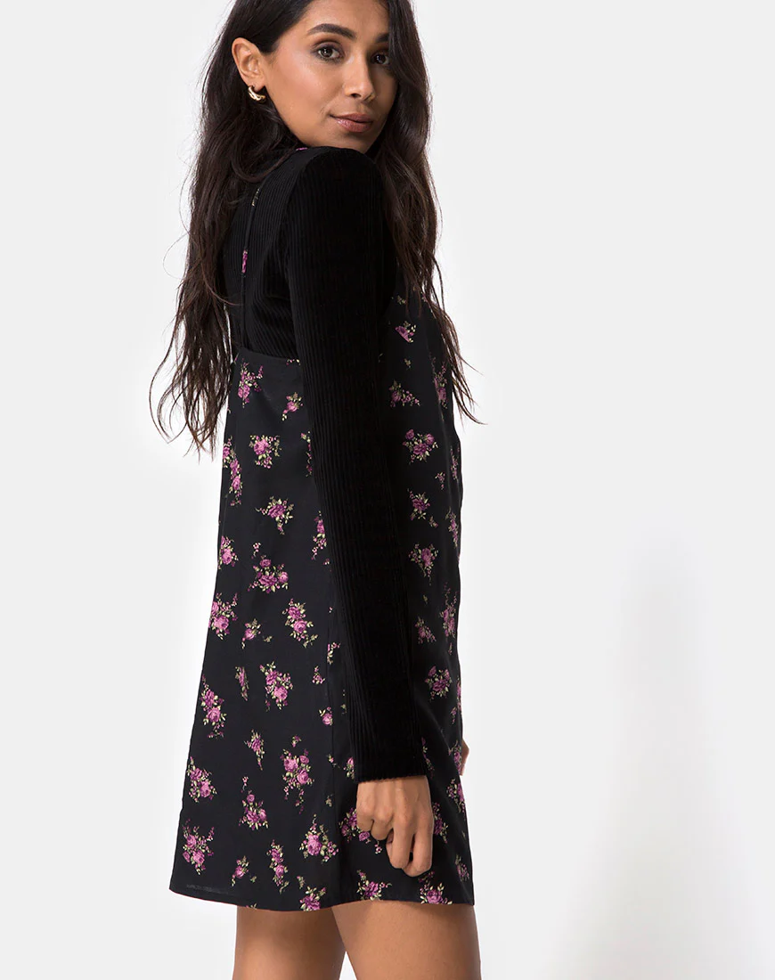 Sanna Slip Dress in Sohey Rose Black - Awmao