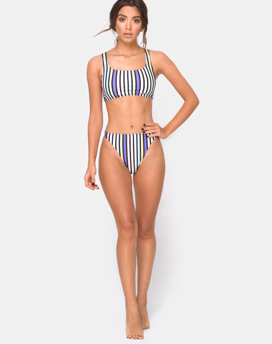 Malee Bikini Bottom in New Stripe - Awmao