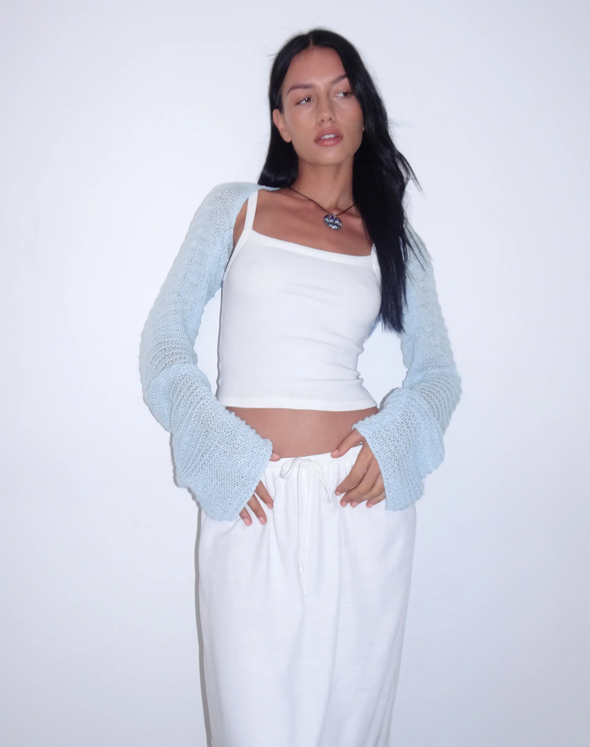 Nobila Shrug Top in Baby Blue - Awmao