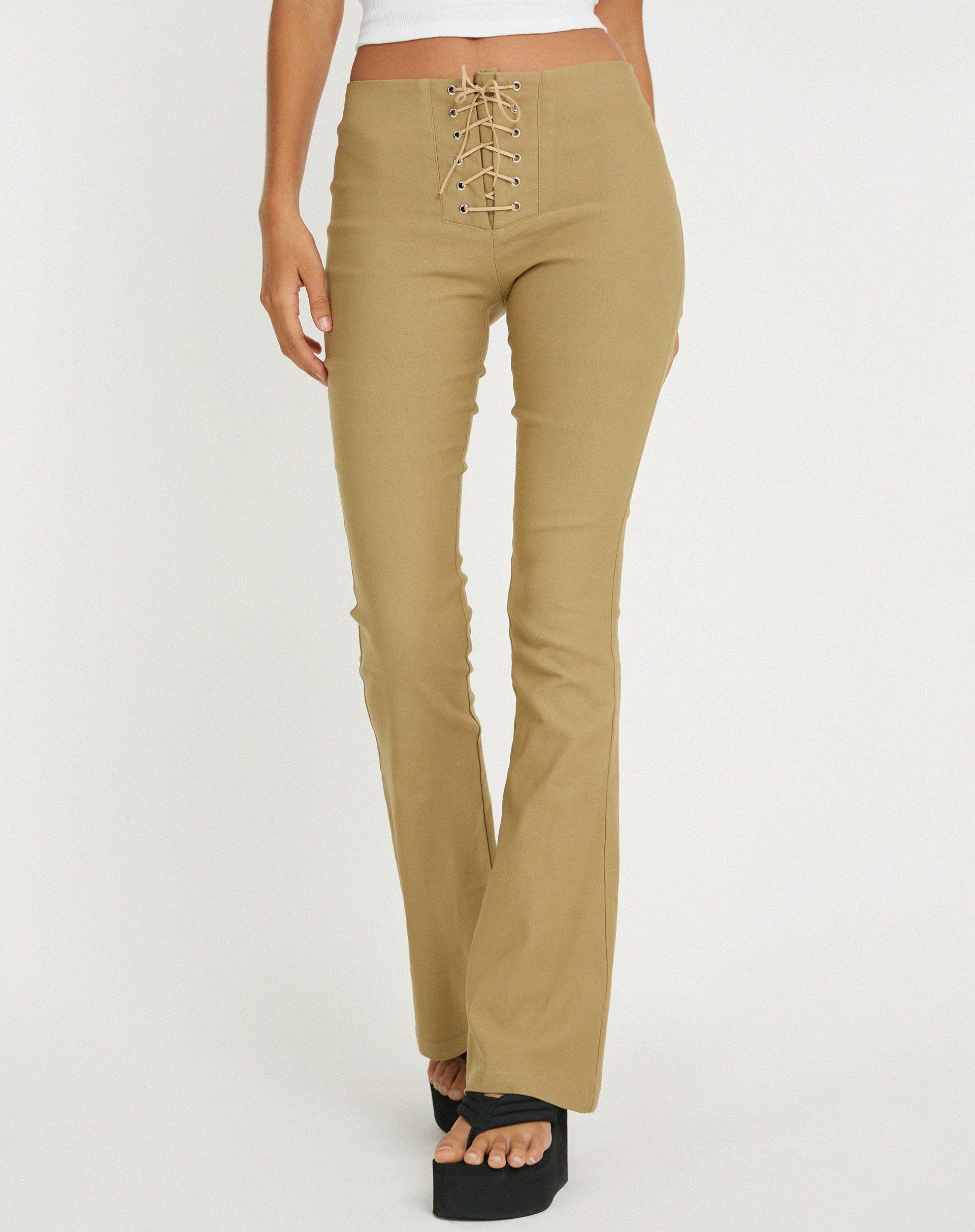 Joyo Flare Trouser in Sand - Awmao