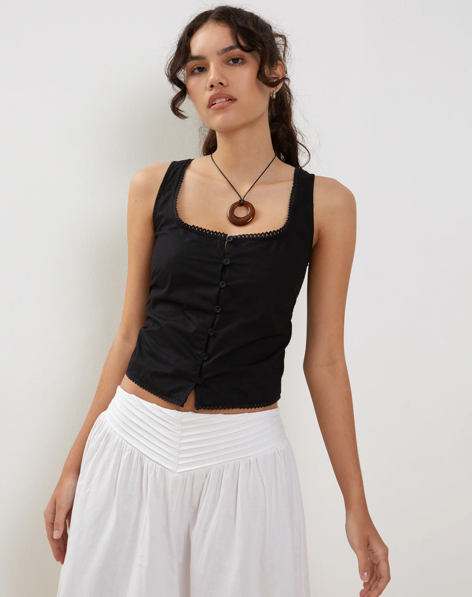 Fawn Top in Poplin Black - Awmao