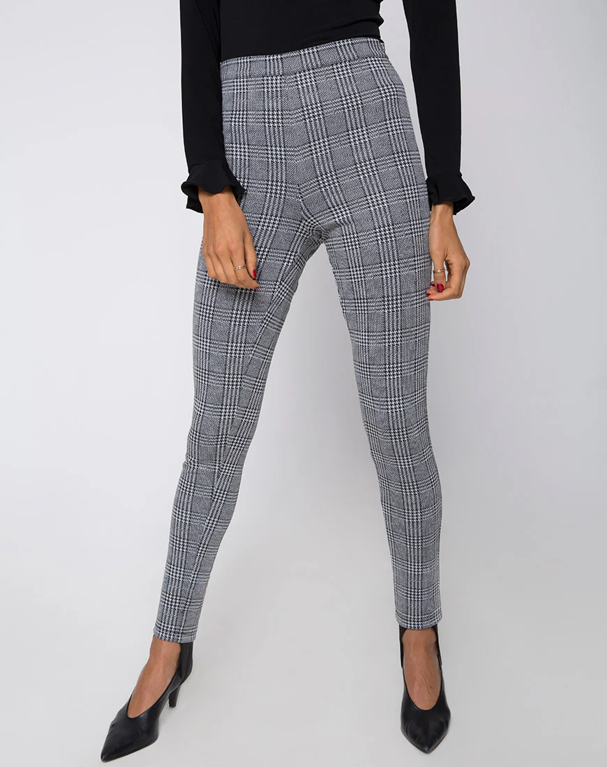 Jada Trouser in Charles Check Grey - Awmao