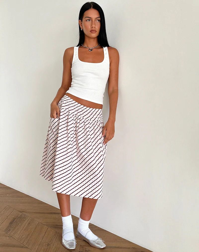 Manasi Midi Skirt in Geometric Tile - Awmao