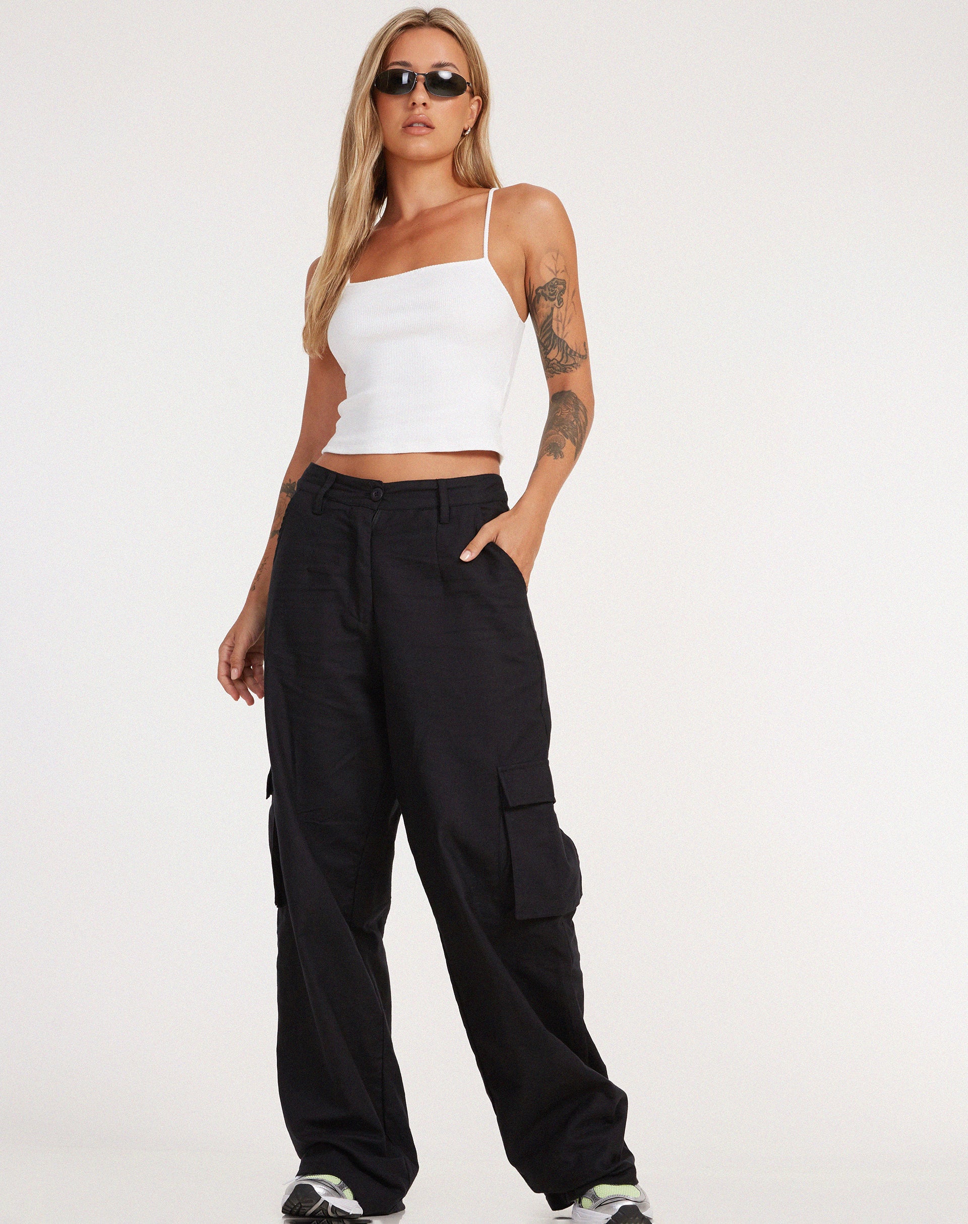 Jita Cargo Trouser in Rami Black - Awmao