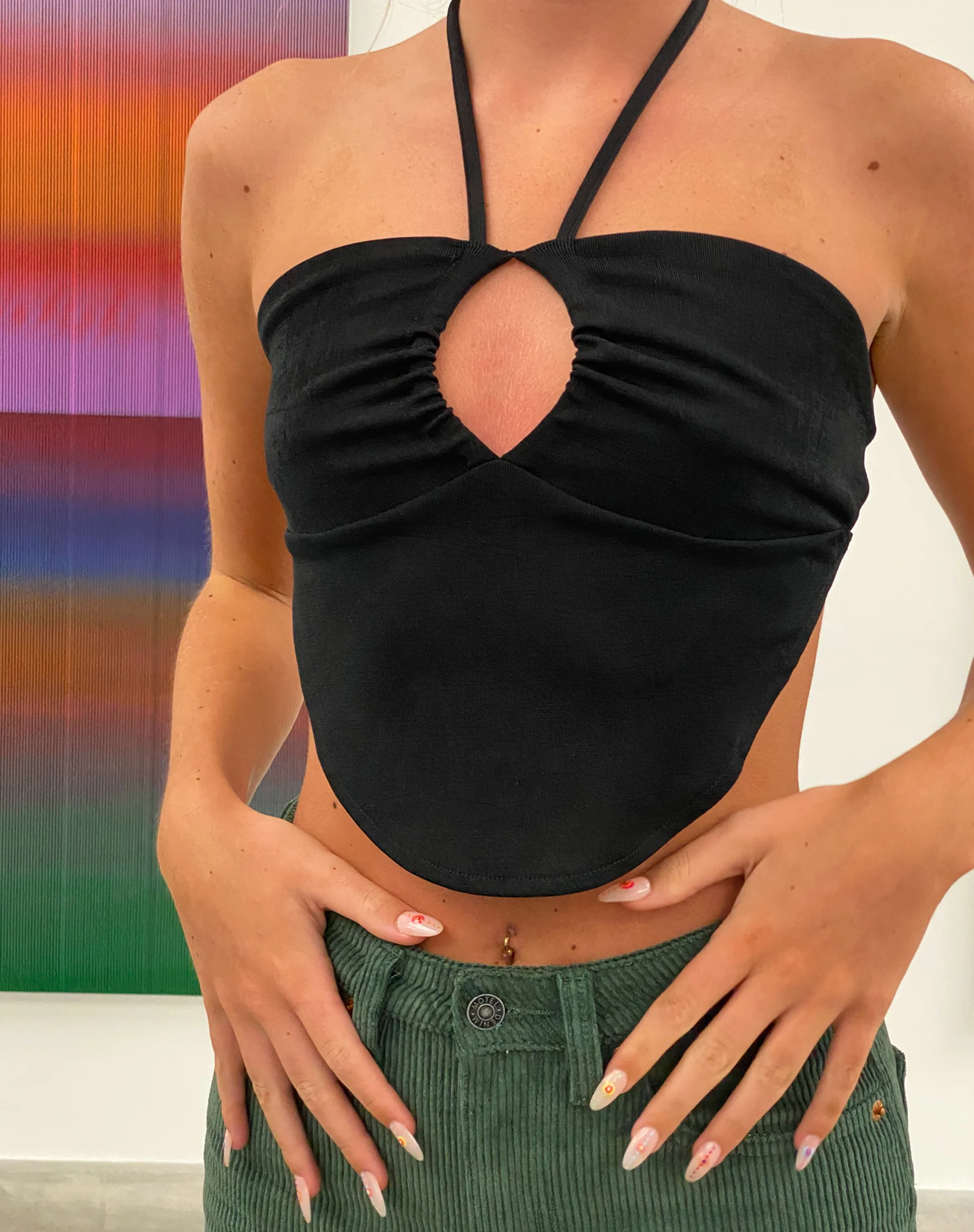 MOTEL X OLIVIA NEILL Hanabi Top in Crepe Black - Awmao