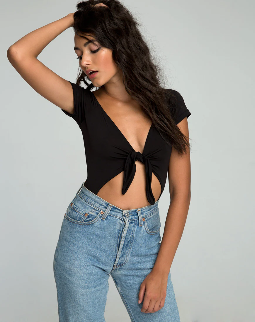 Yayo Cutout Bodice in Black - Awmao
