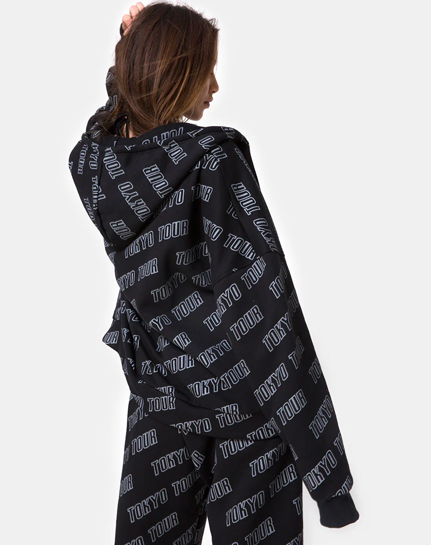 Hollack Zip Hoody in Tokyo Tour Black - Awmao