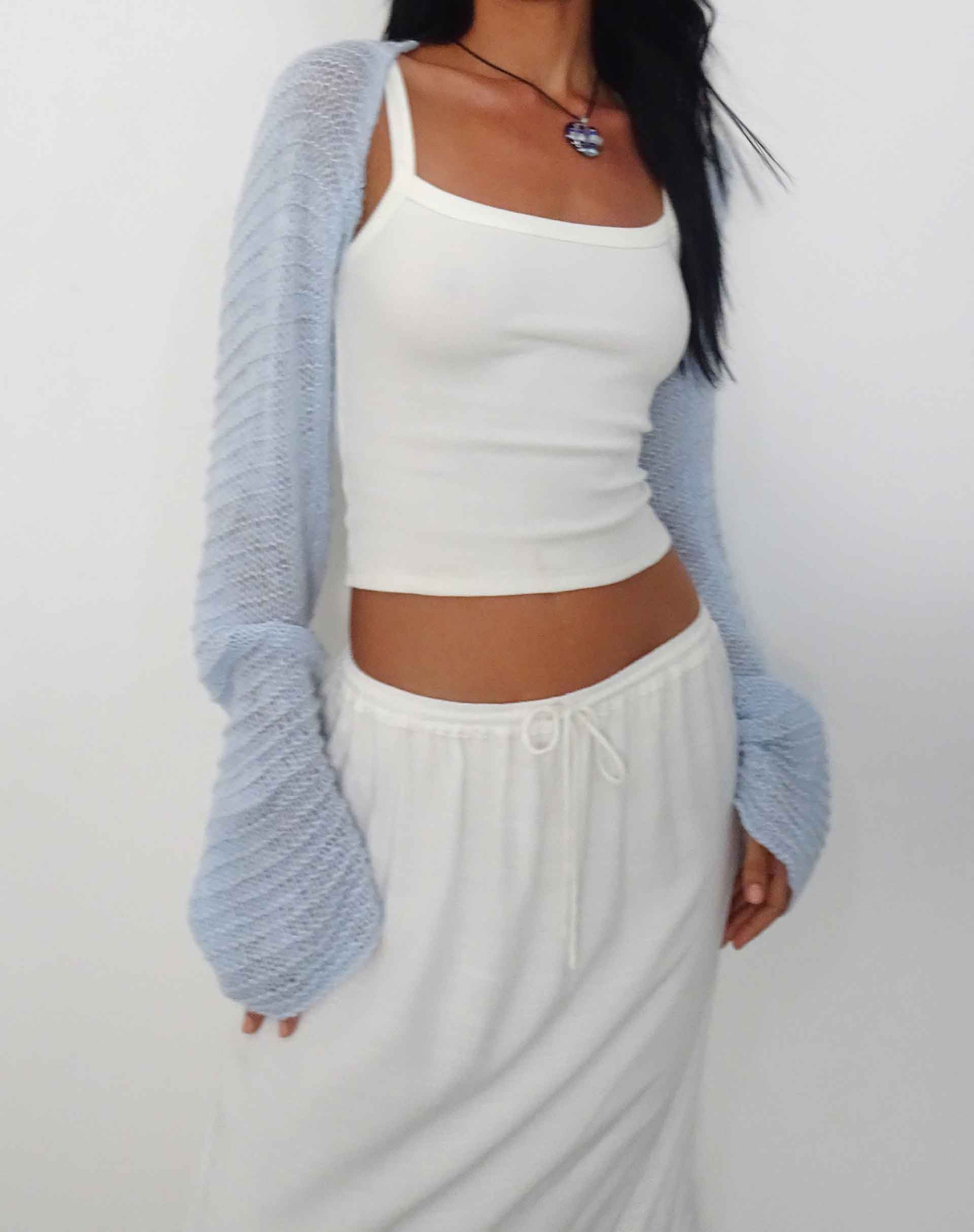 Nobila Shrug Top in Baby Blue - Awmao