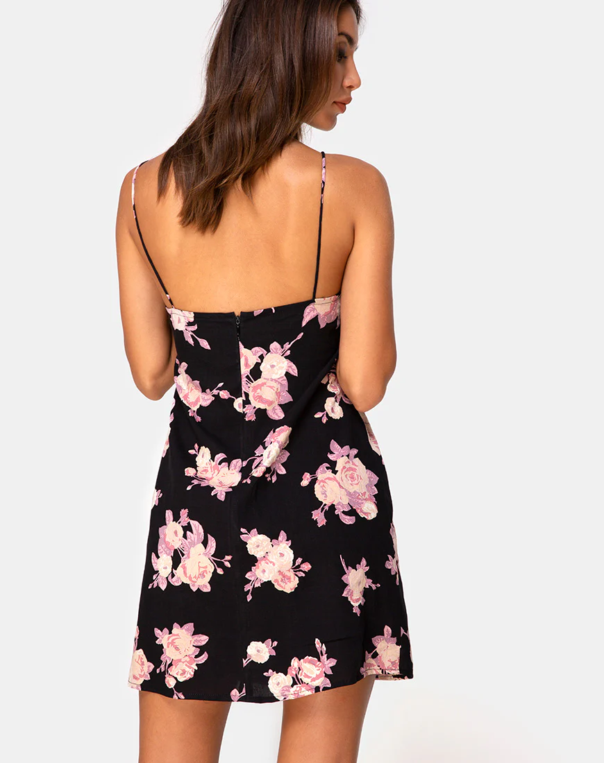 Kumala Slip Dress in Vintage Rose Pink - Awmao