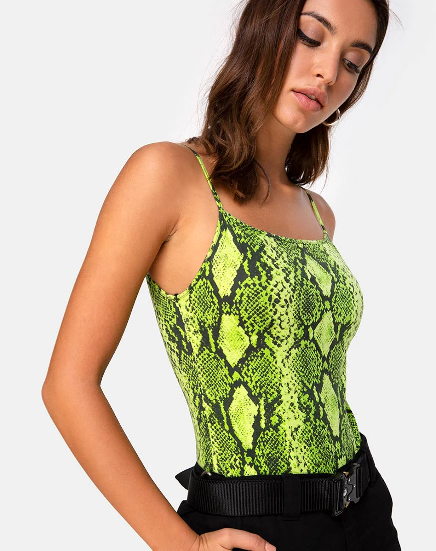 Sol Bodice in Snake Lime - Awmao