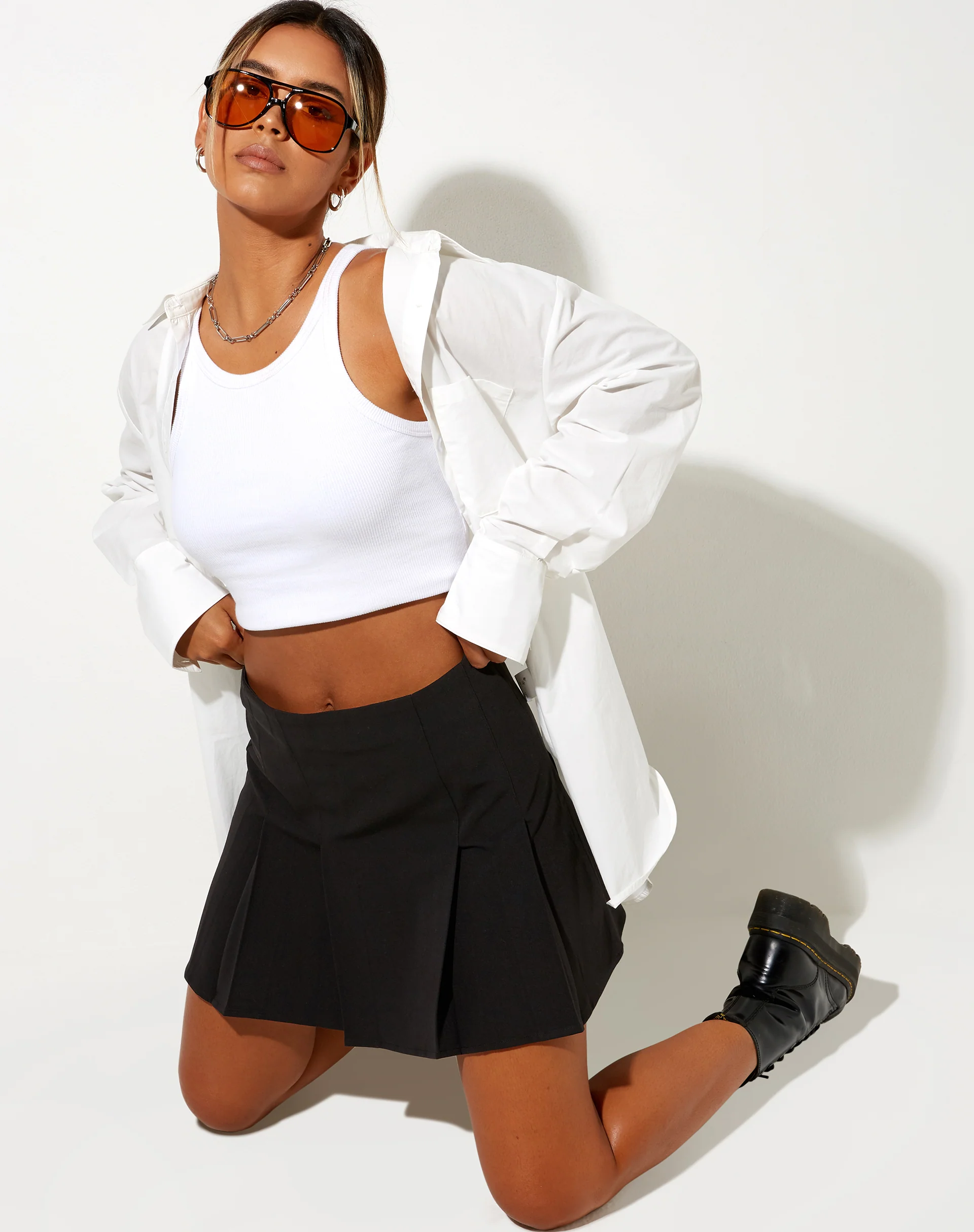 Cassia Mini Skirt in Black - Awmao