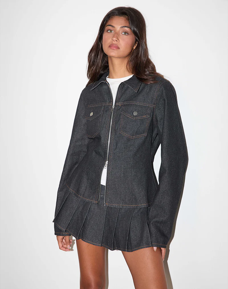 Rohana Jacket in Chambray Indigo - Awmao