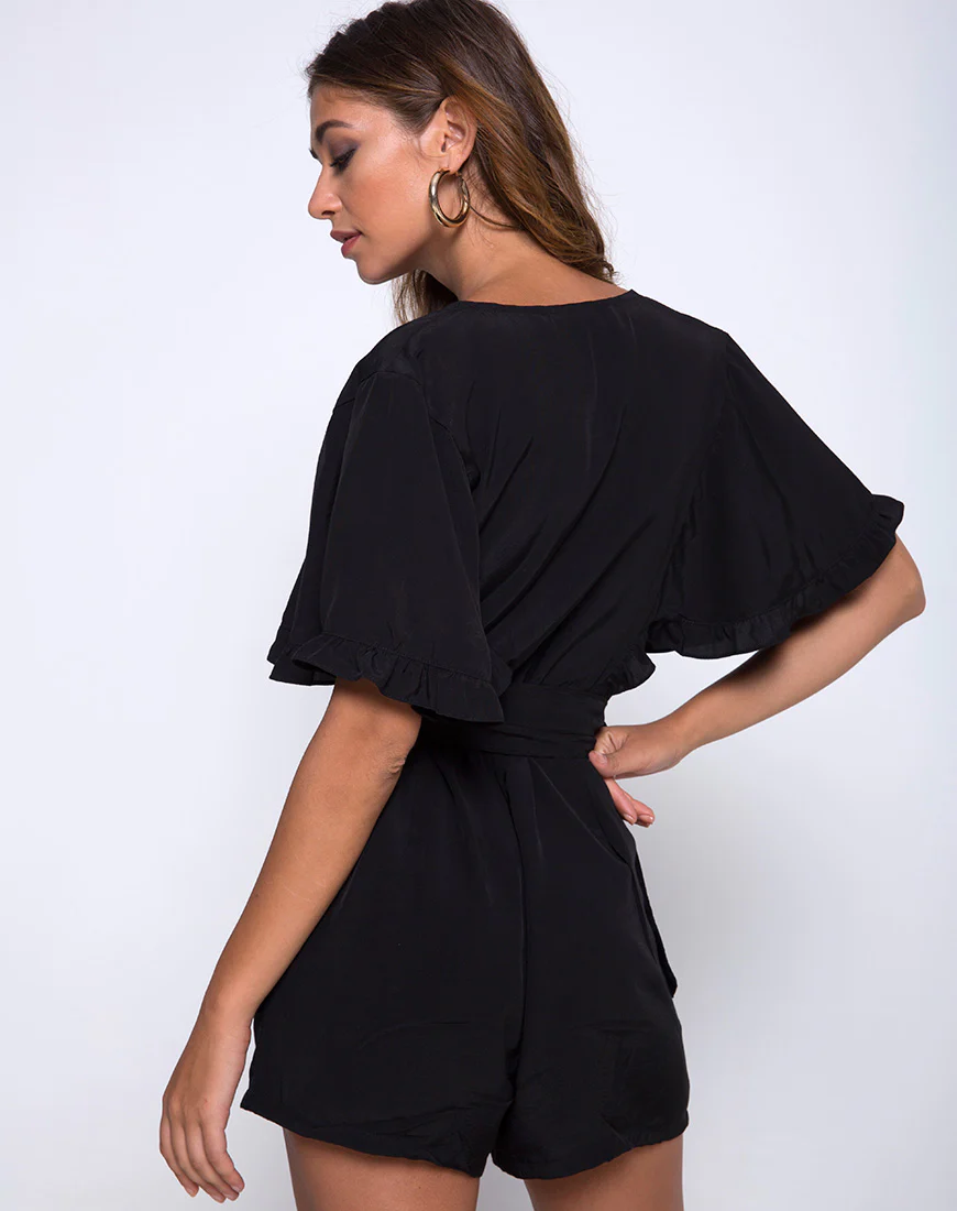Tamiko Jumpsuit in Black - Awmao