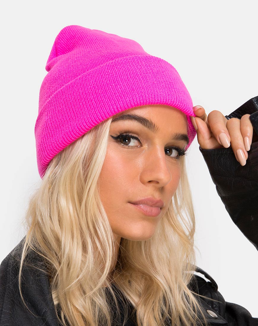 Beanie Hat in Hot Pink - Awmao
