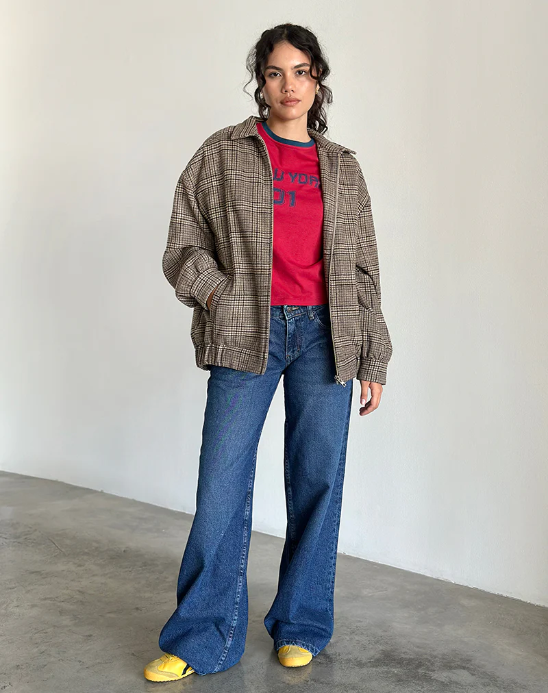 Kassira Jacket in Tonal Brown Check - Awmao
