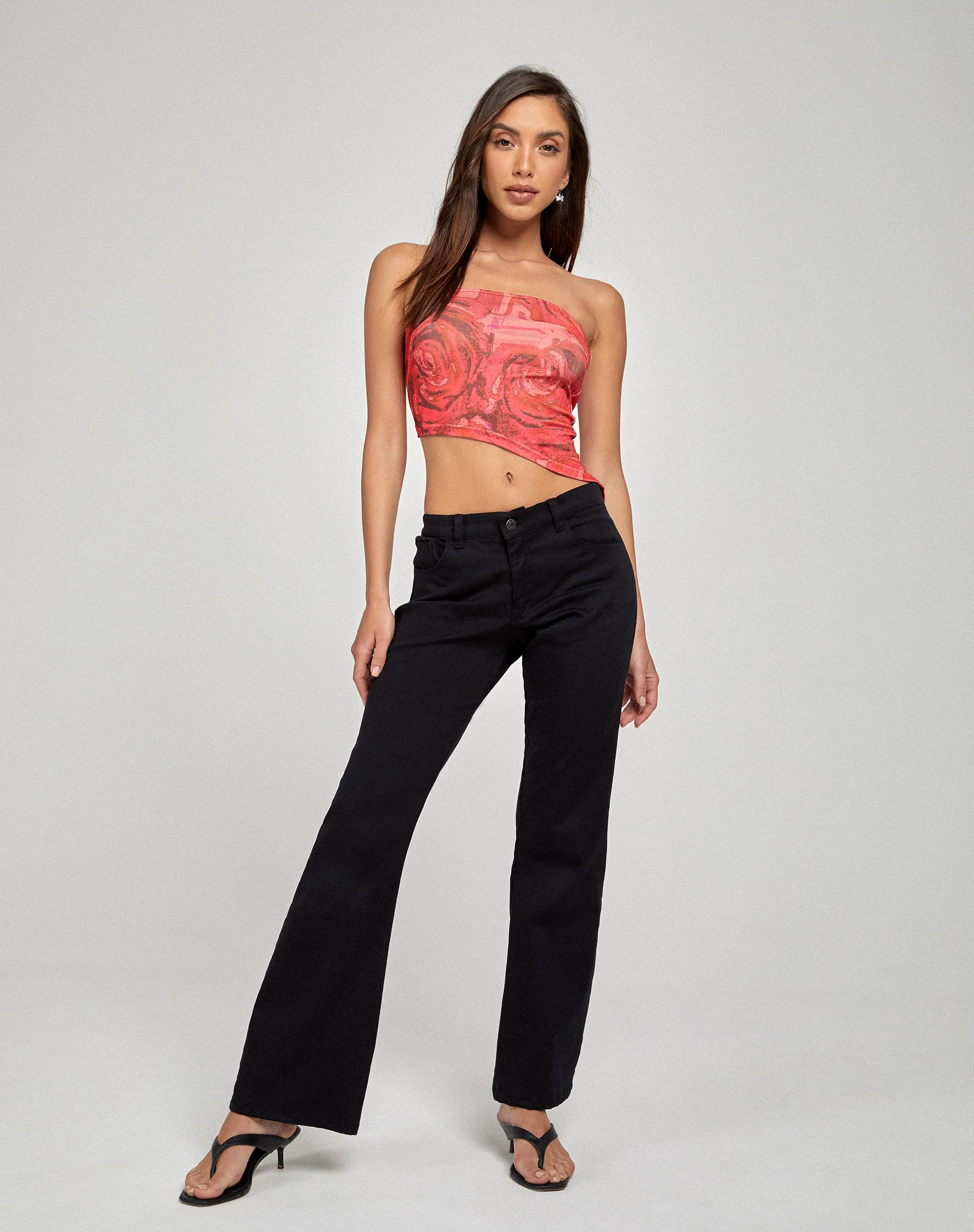 Sayunda Bandeau Top in Rose Petal Red - Awmao