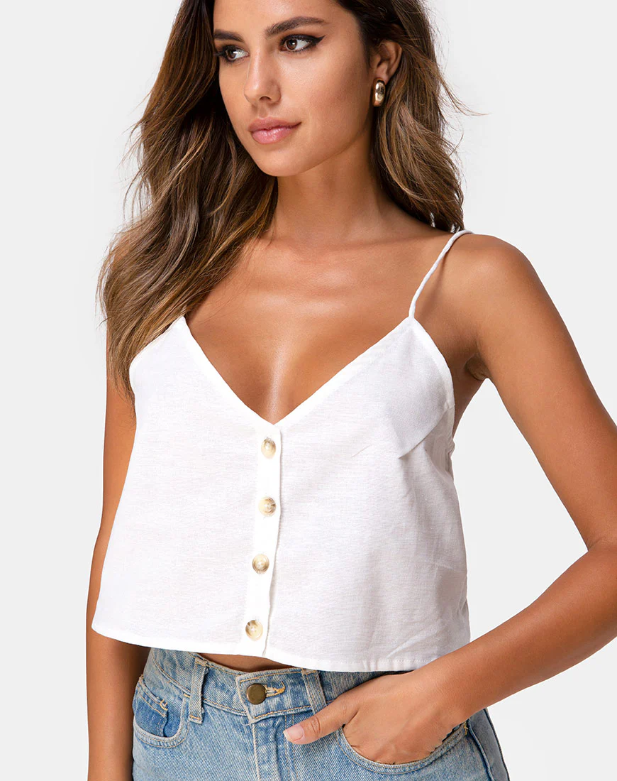 Sanami Cami Top in Ivory - Awmao