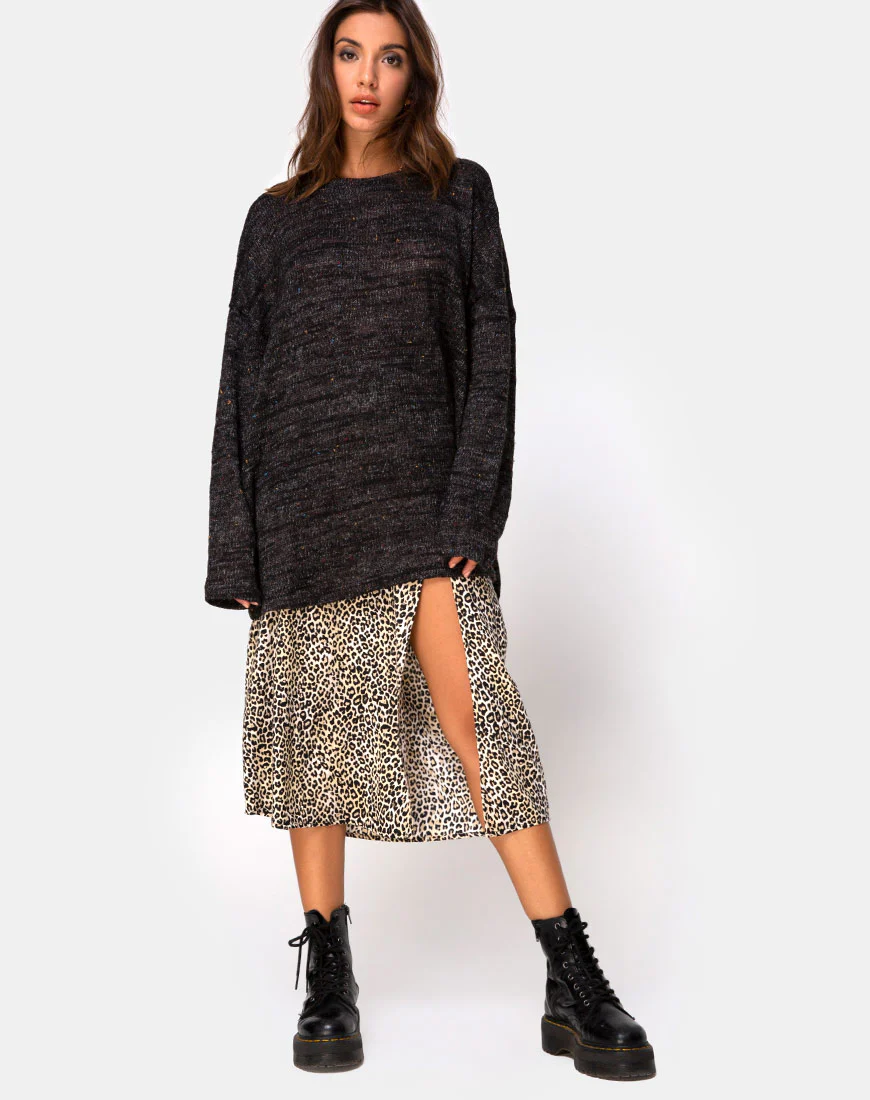 Ajie Jumper in Black Knit - Awmao