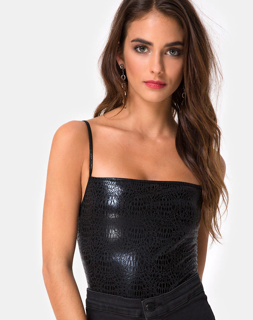 Solemo Bodice in Snake Black - Awmao