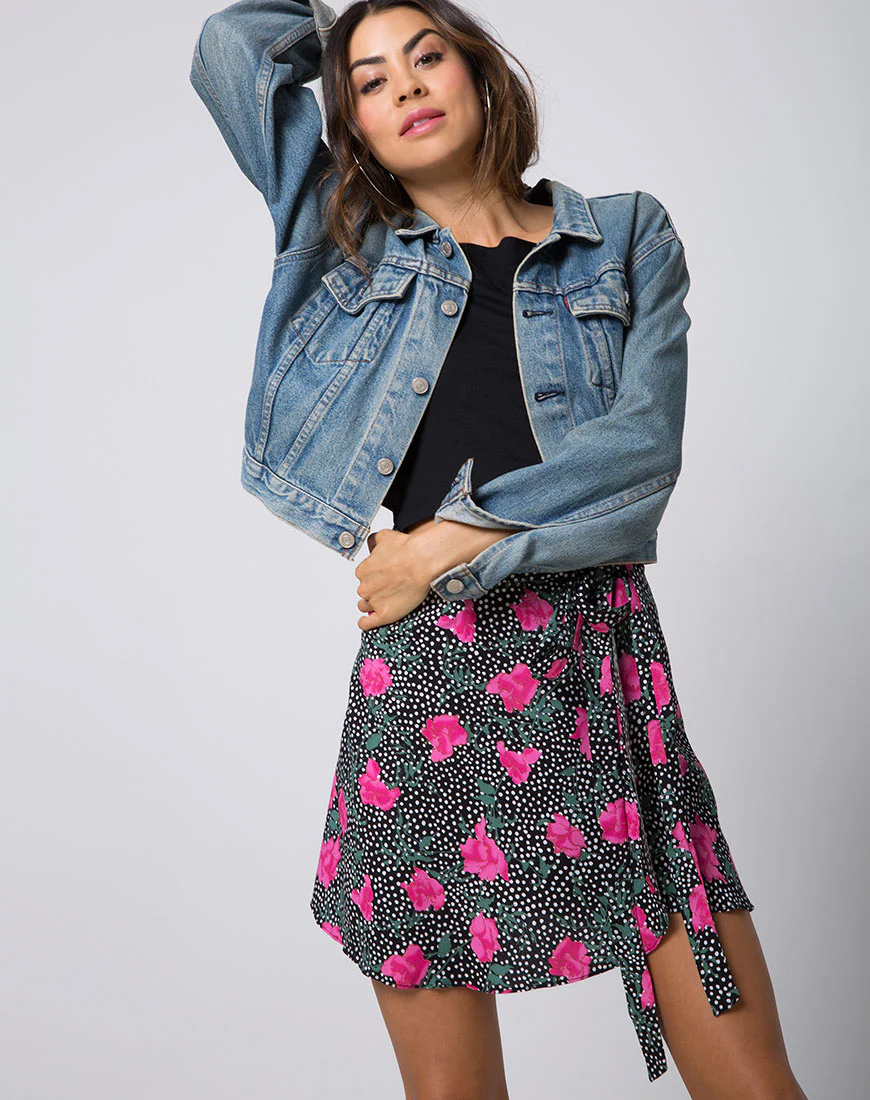 Freena Wrap Skirt in Paradise Polka - Awmao
