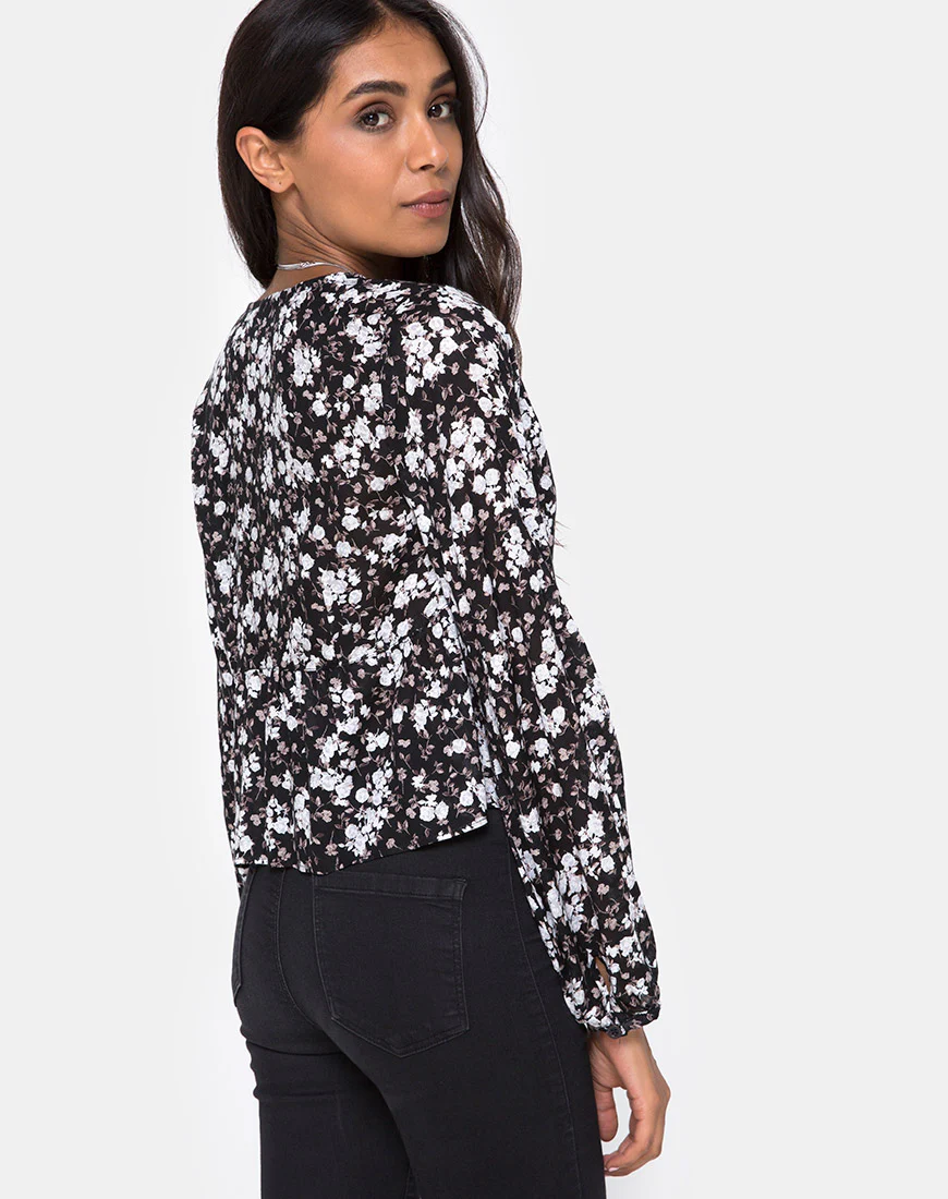 Mousye Top in Dark Wild Flower - Awmao