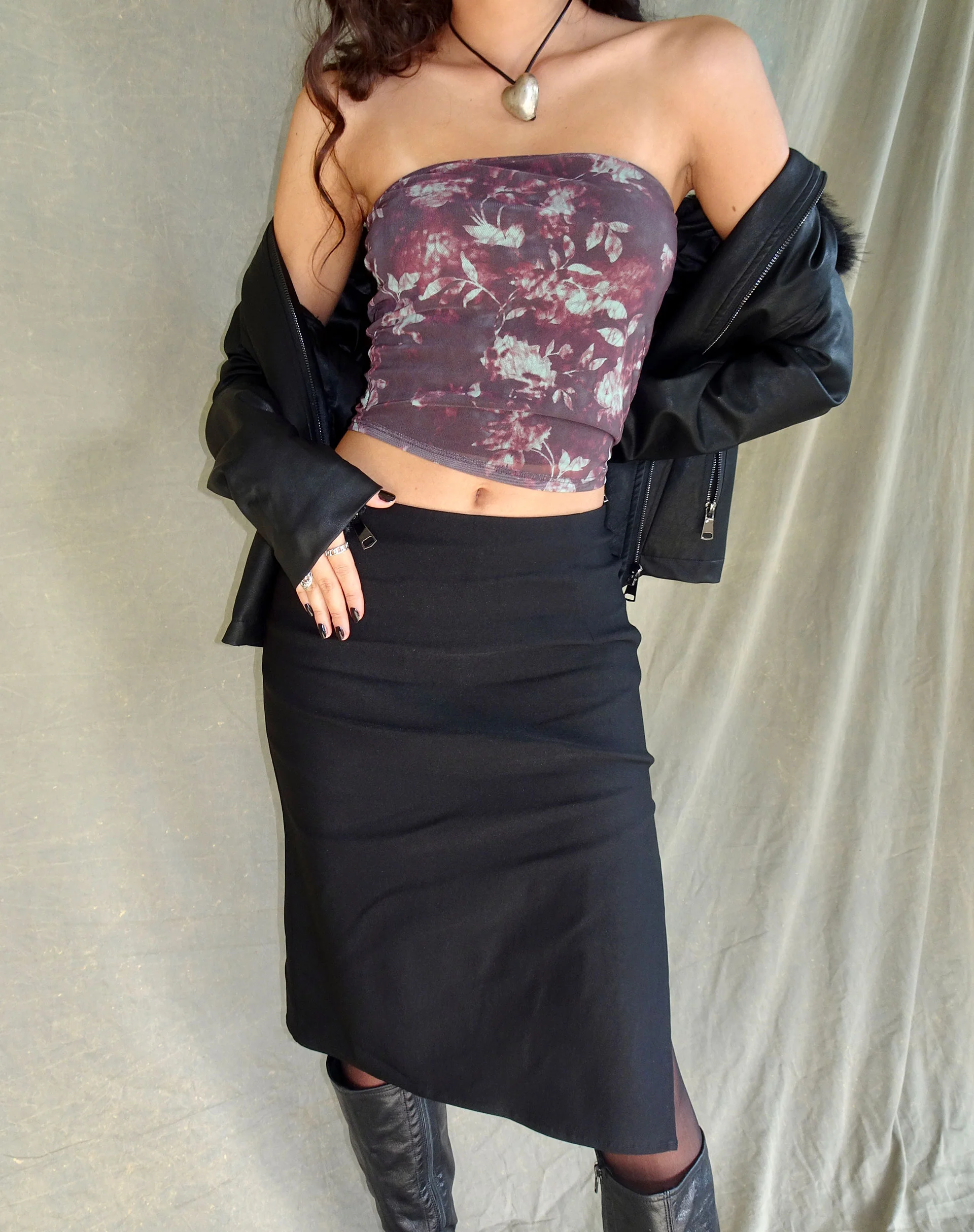 Peggy Bandeau Top in Botanical Floral Brown - Awmao