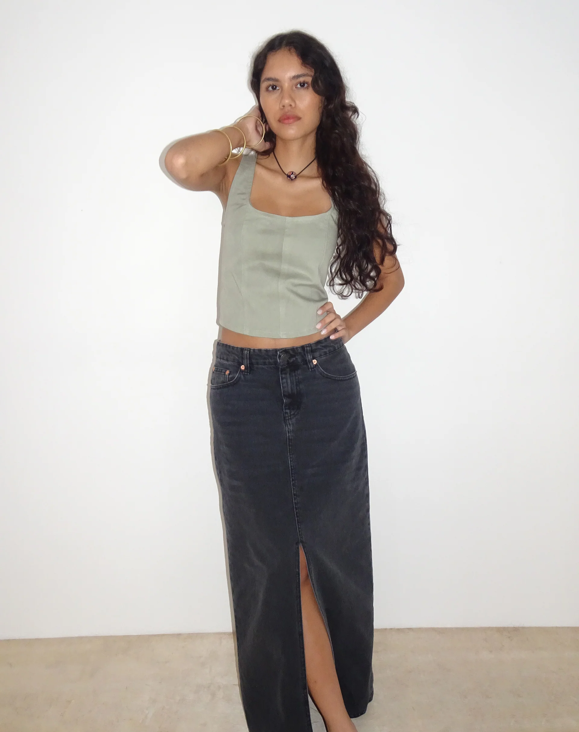 Kye Corset Top in Ash Grey - Awmao
