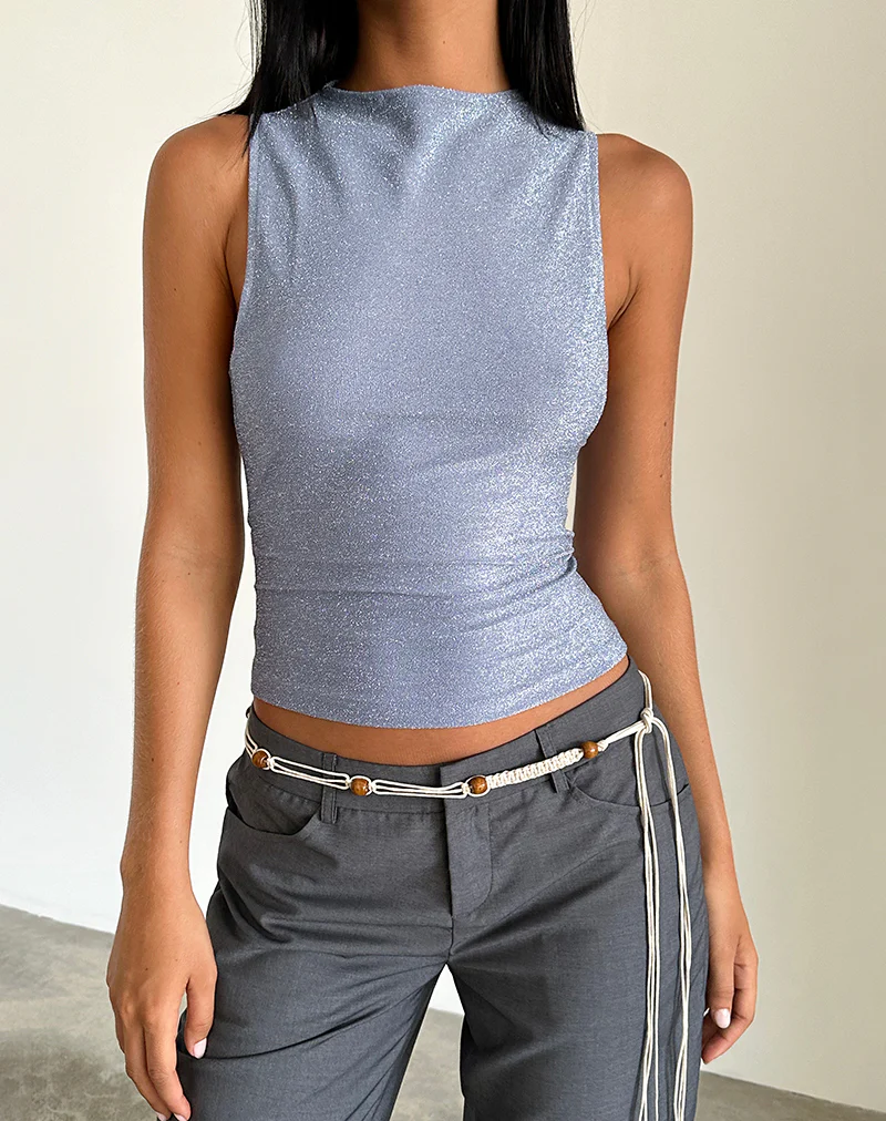 Airien Tank Top in Shimmer Blue - Awmao