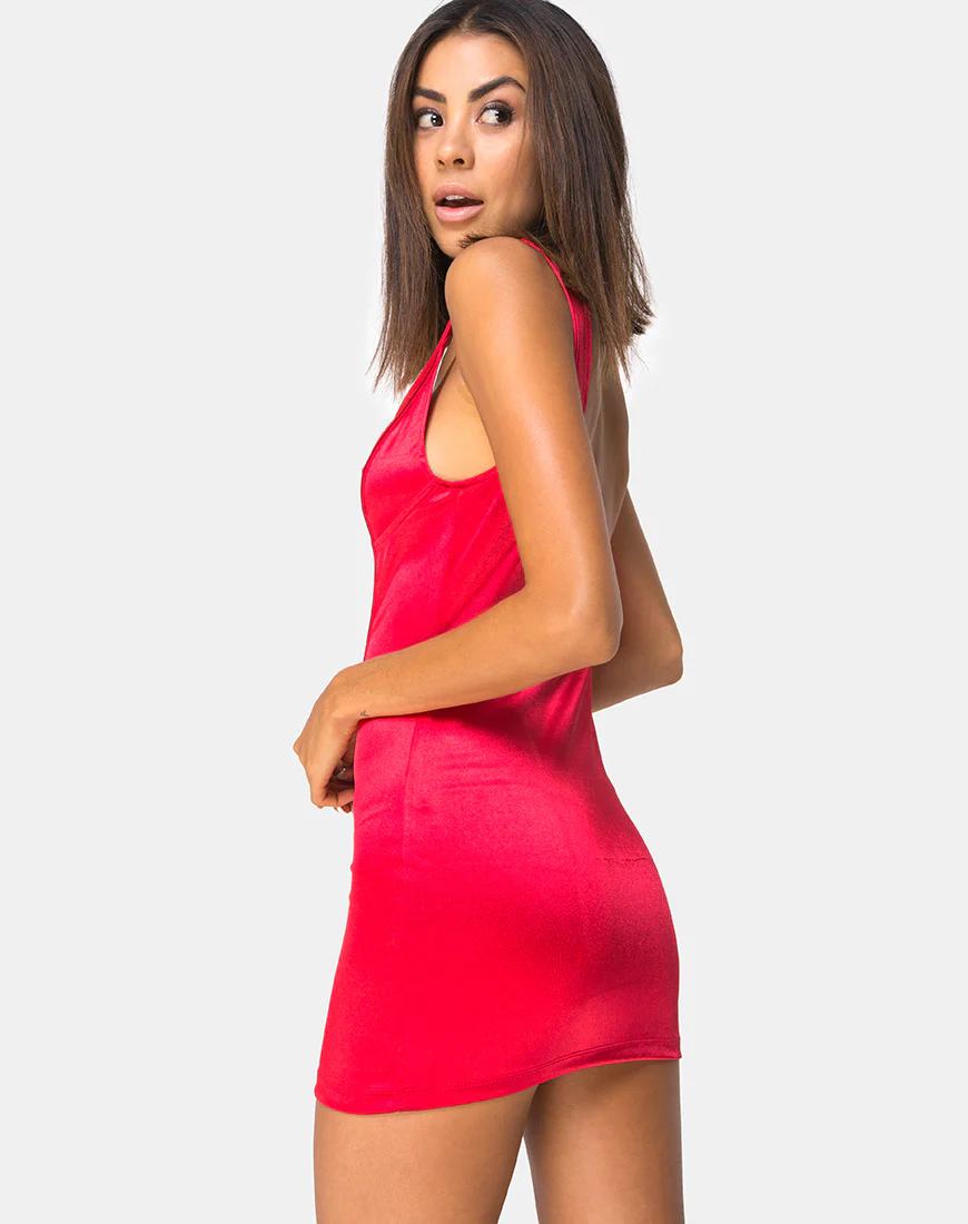 Atel Dress in Red - Awmao
