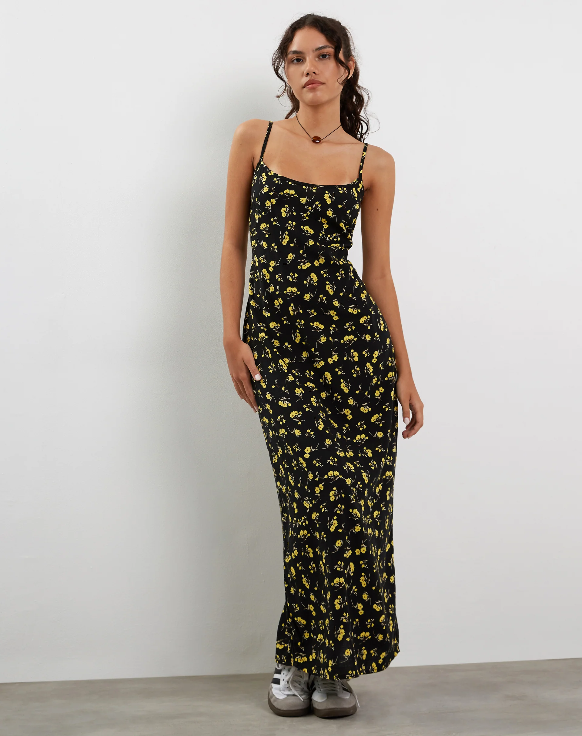 Kafka Maxi Dress in Buttercup Black and Yellow - Awmao