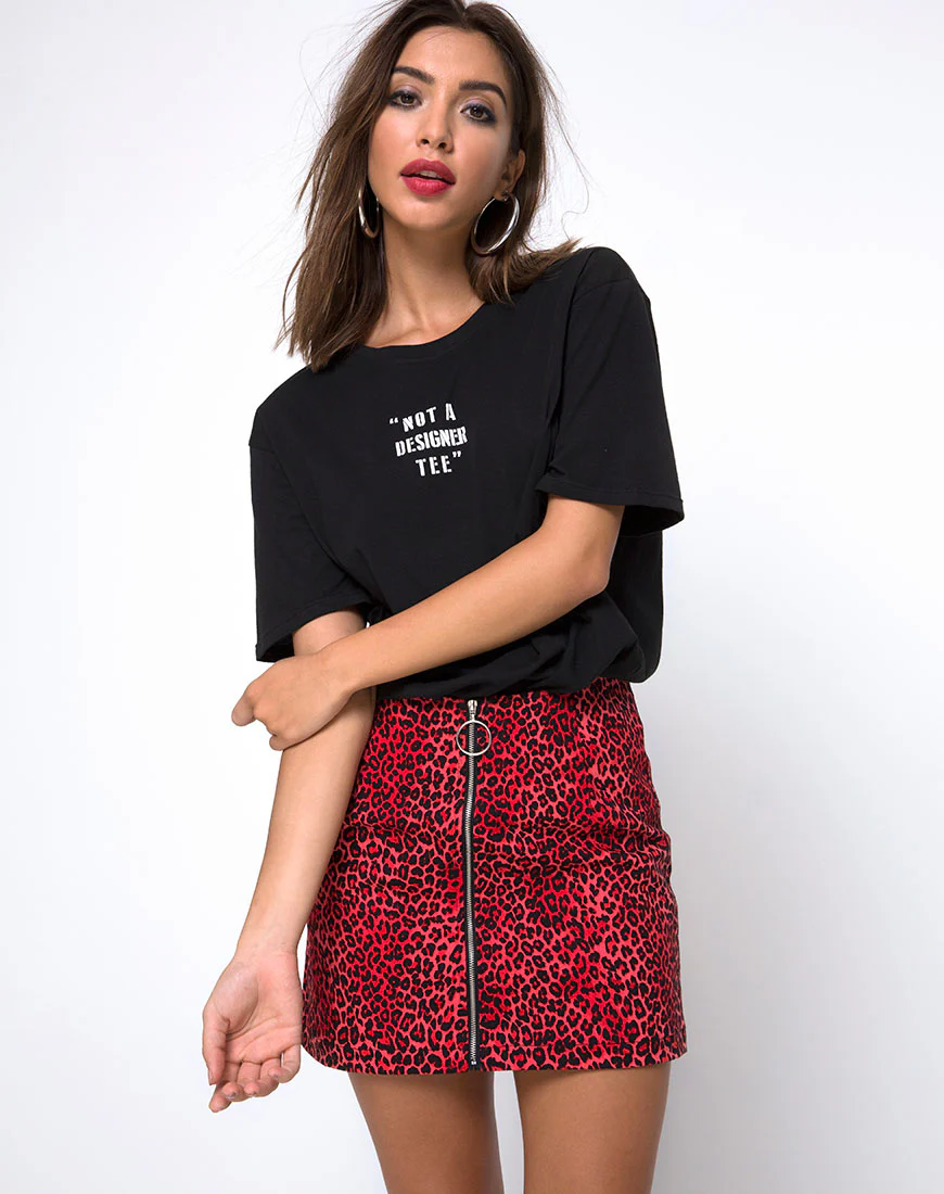 Ring Mini Skirt in Coloured Animal - Awmao