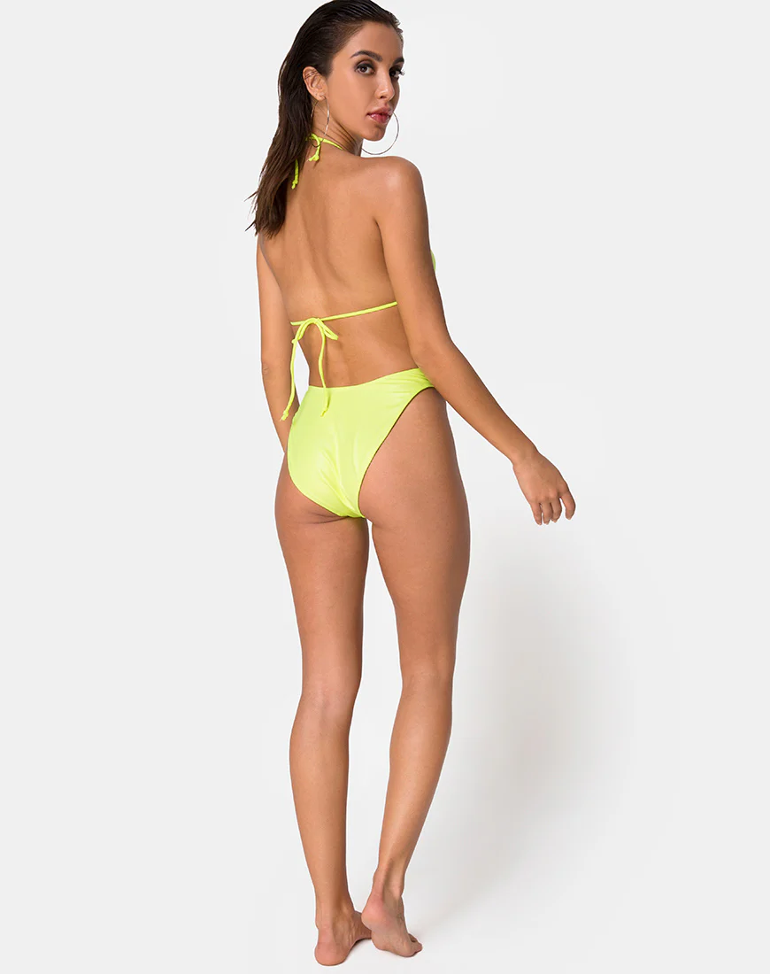 Meeka Bikini Bottom in Coated Lime - Awmao