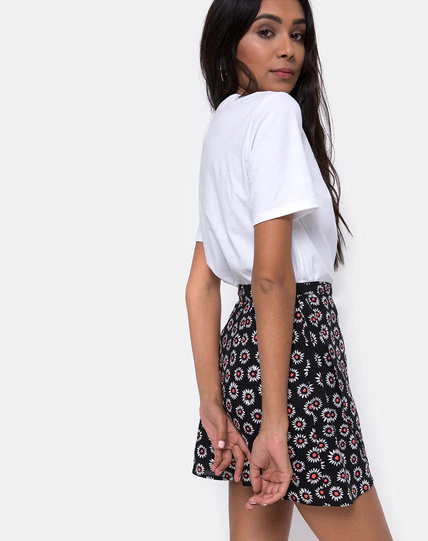 Derla Mini Skirt in Dancing Daisy - Awmao