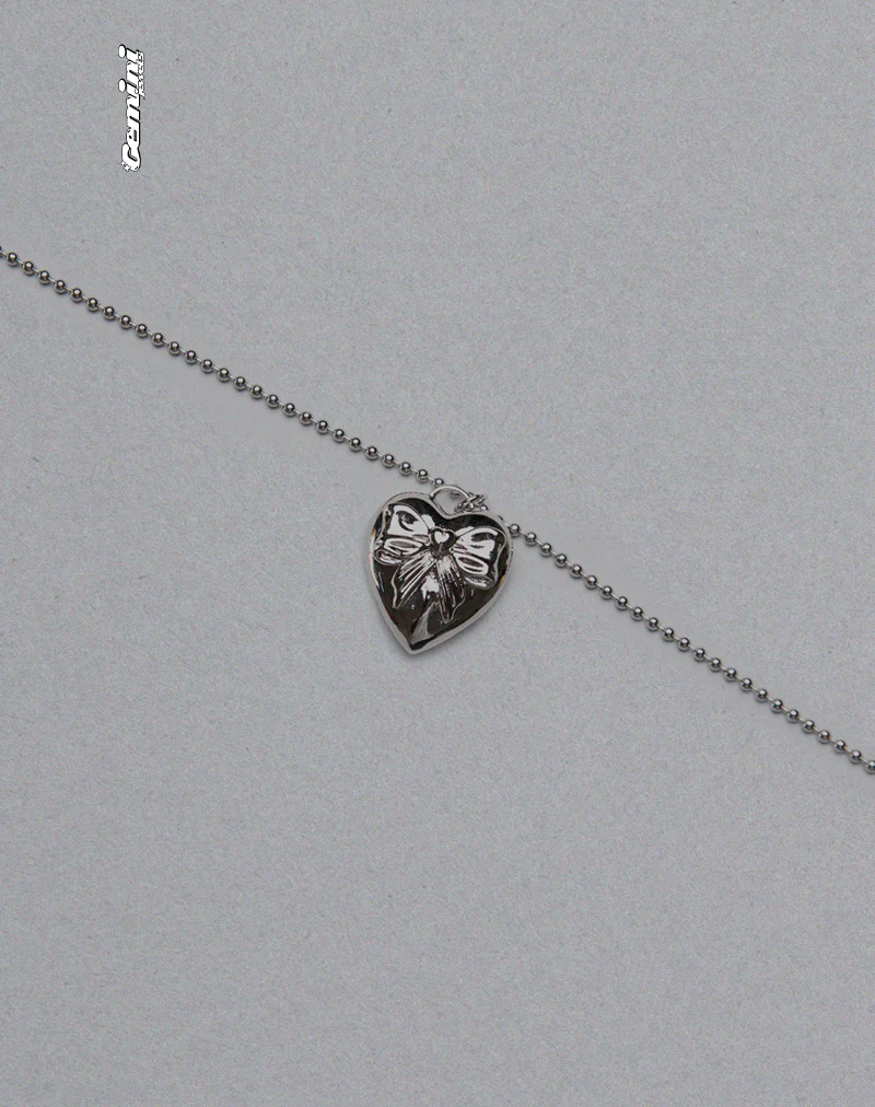 Matilda Silver Heart Necklace - Awmao