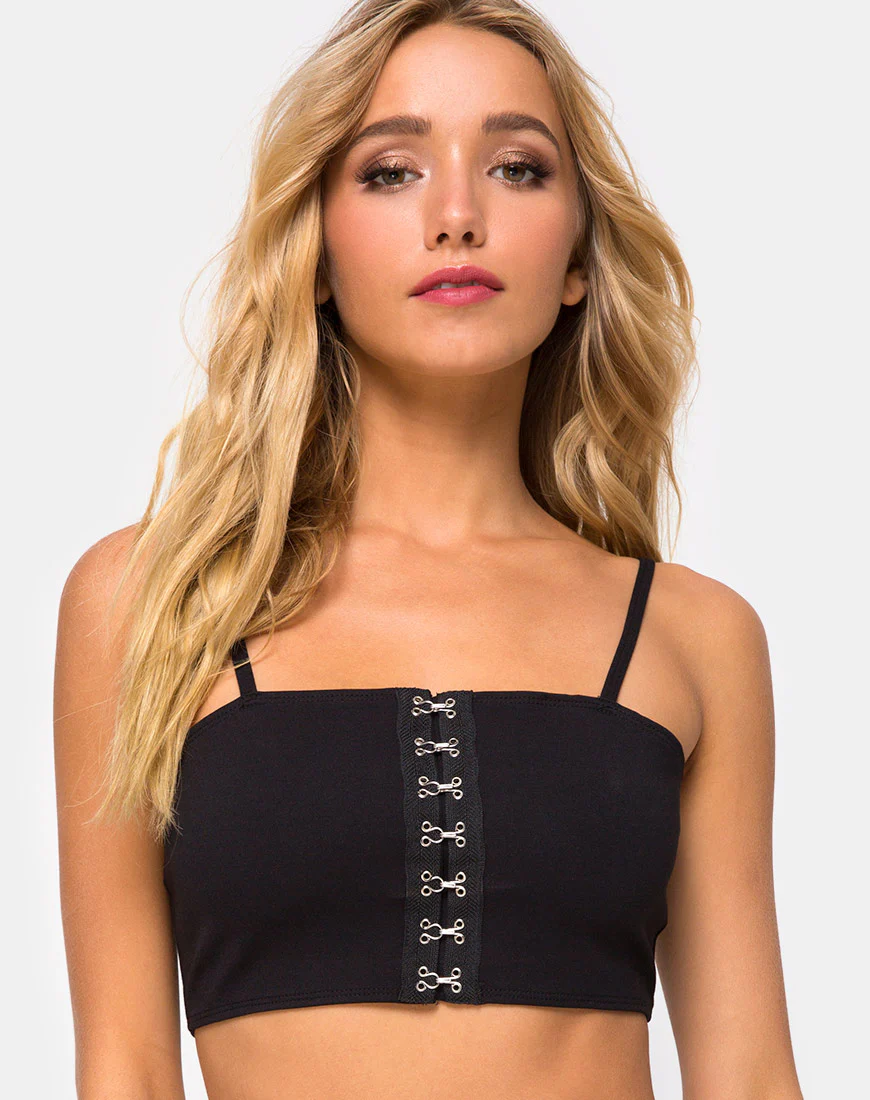 Kyga Crop Top in Black - Awmao