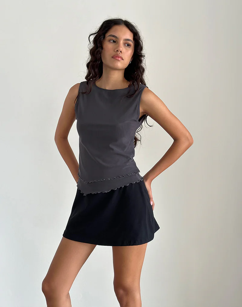 Rochie Asymmetric Top in Mesh Ocean Storm - Awmao