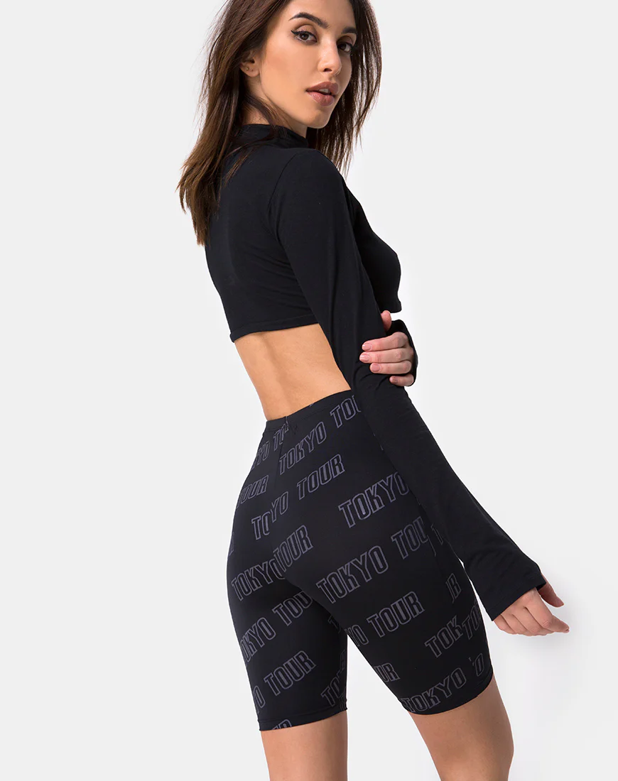 Cycle Short in Tokyo Tour Black - Awmao