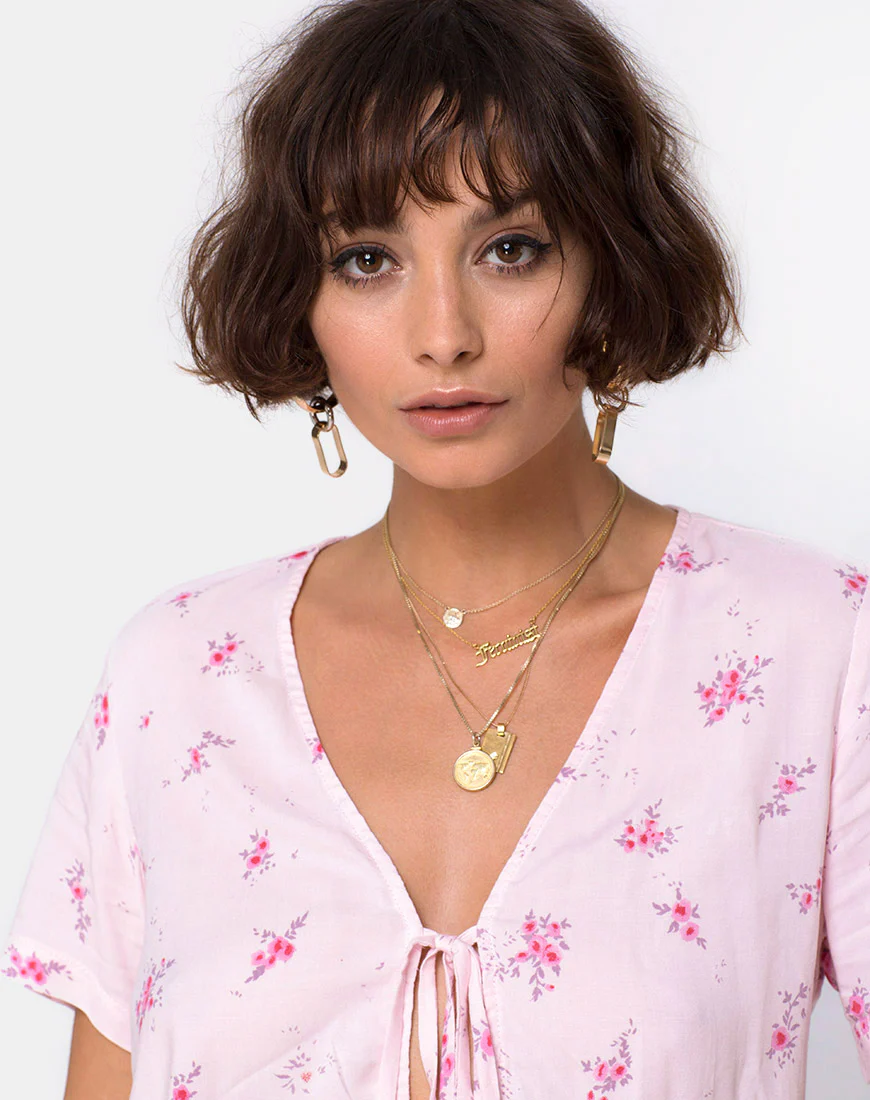 Vacoal Blouse in Forget Me Not Floral Pink - Awmao