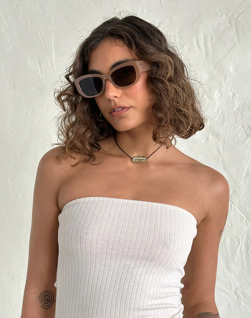 Rabori Rectangle Sunglasses in Tan - Awmao
