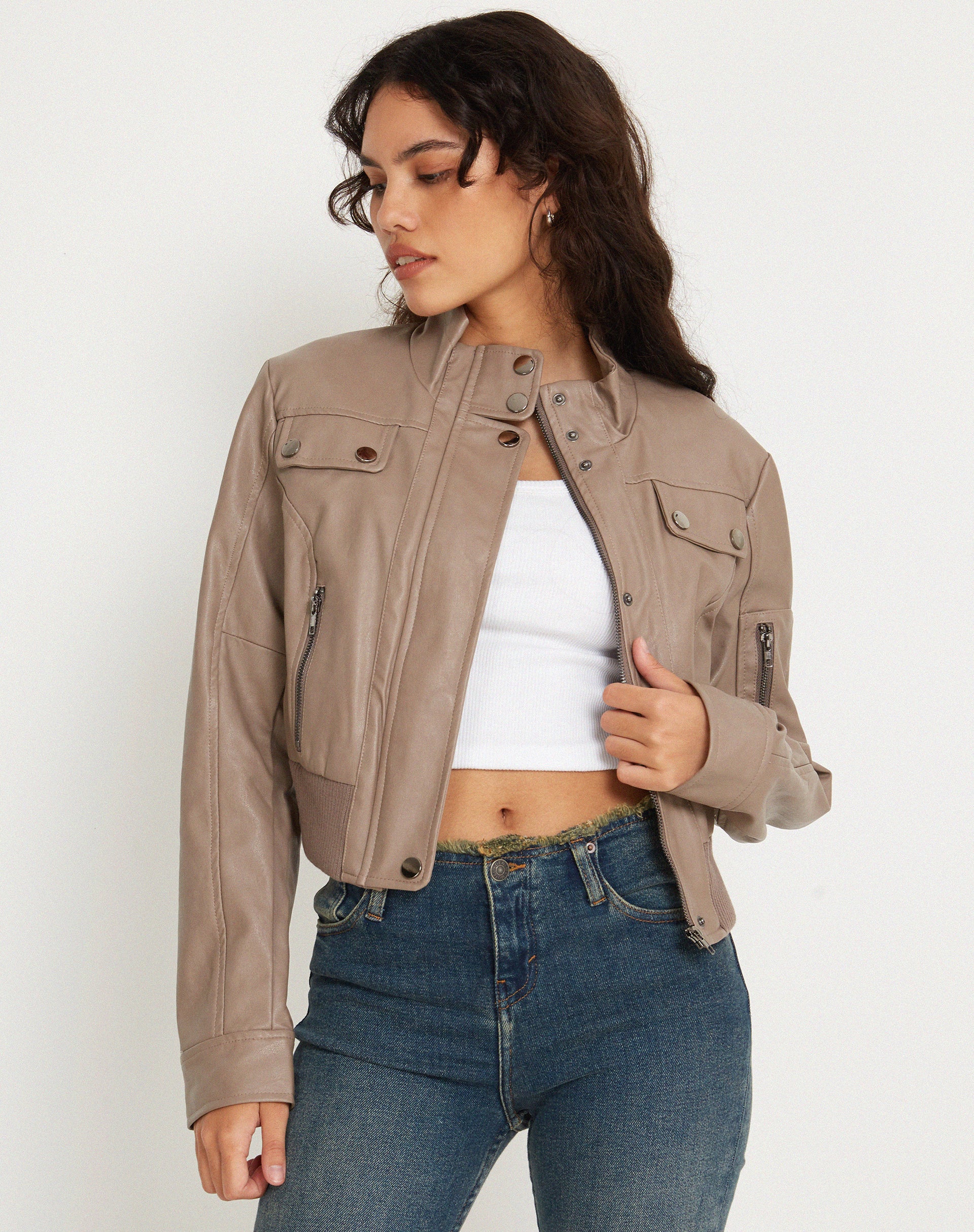 Loviana Jacket in PU Putty - Awmao