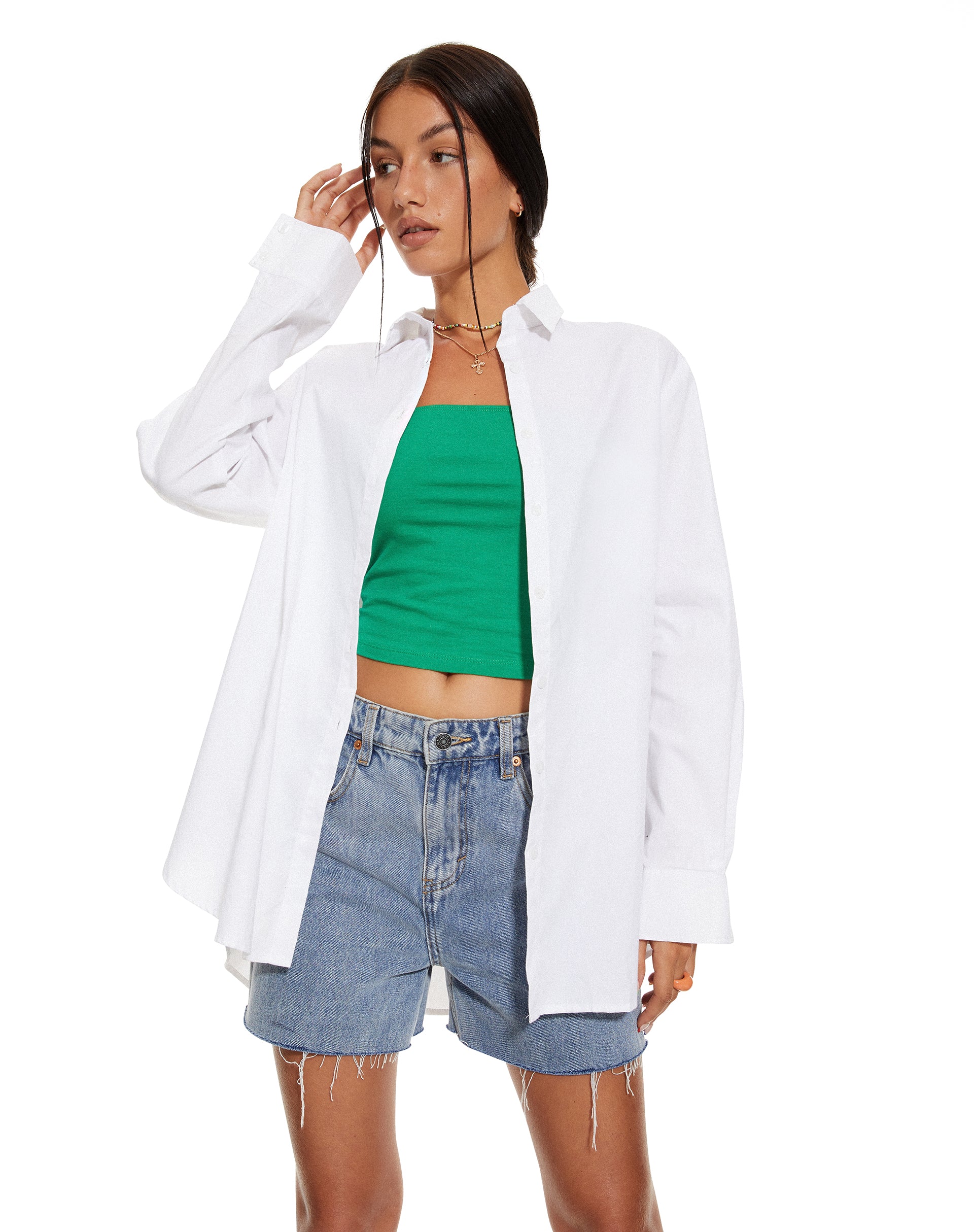 MOTEL X BARBARA Janes Shirt in White - Awmao