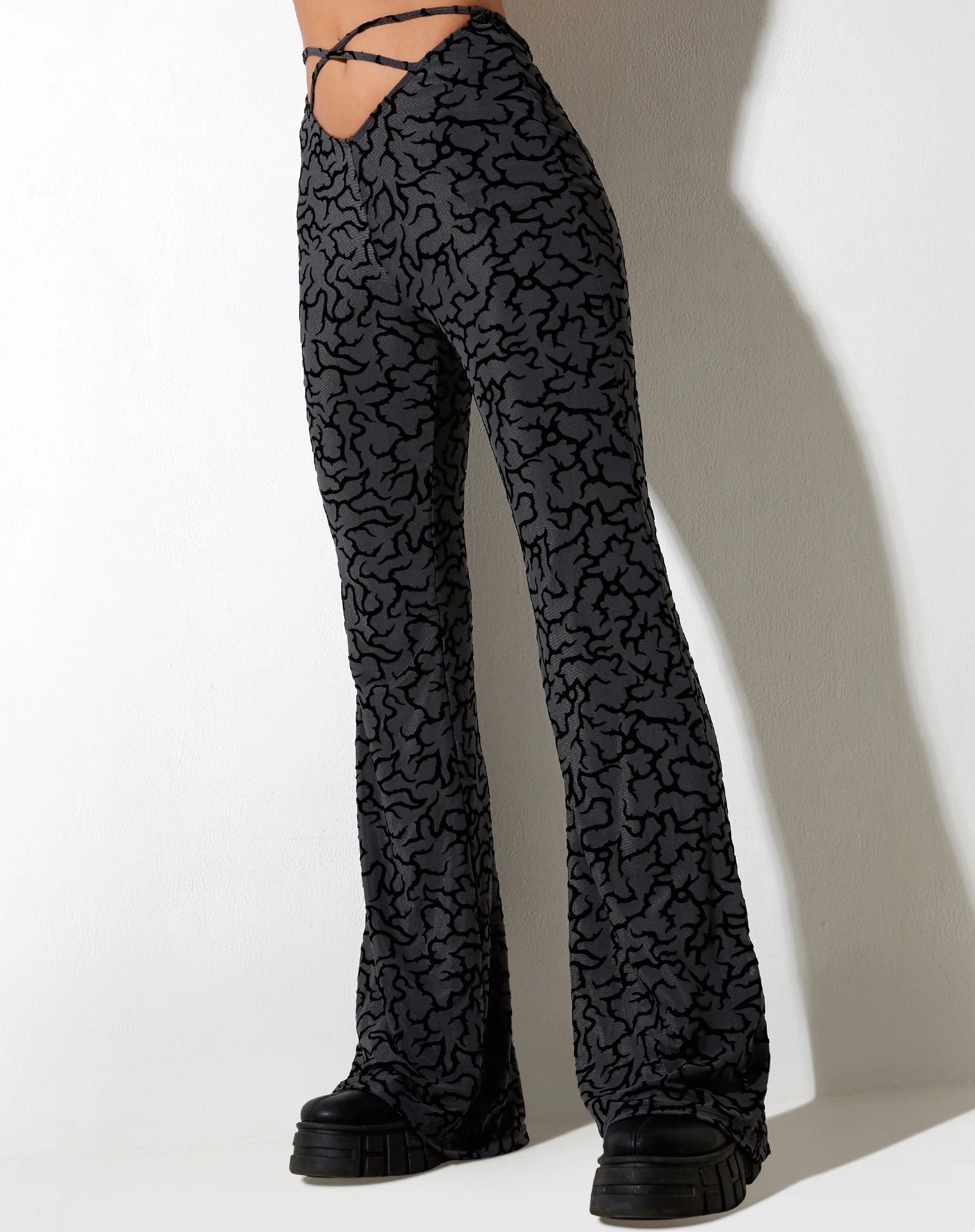 Nancha Flare Trouser in Tribal Flock - Awmao