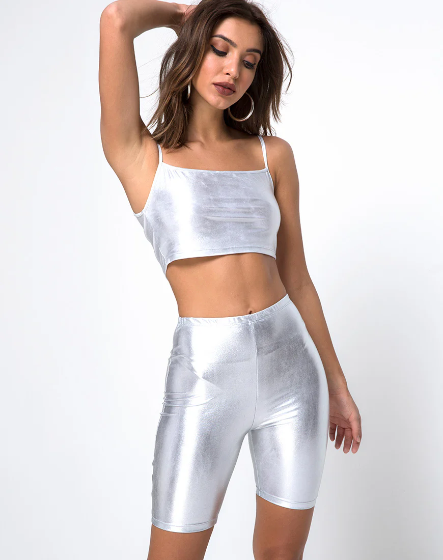 Cycle Short in Spandex Silver - Awmao